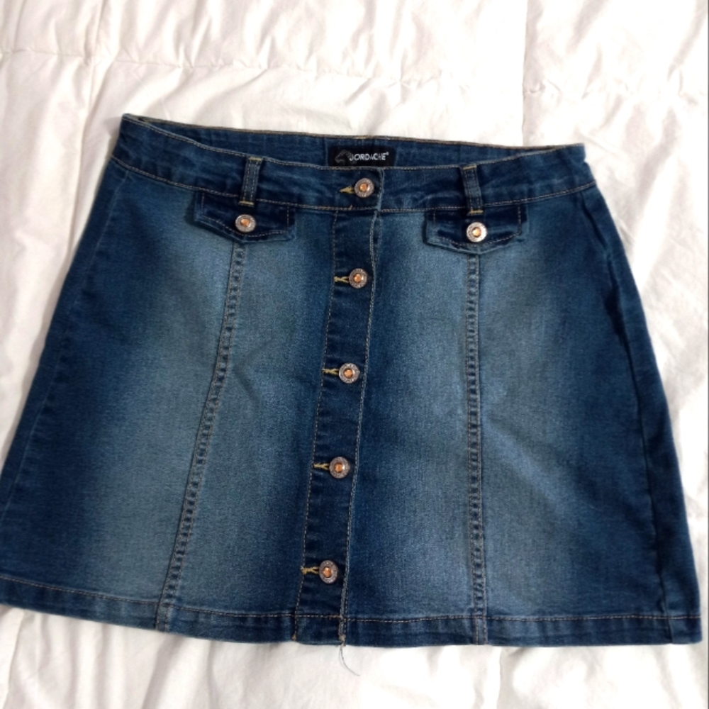 Jordache Blue A-Line Mini Skirt Casual